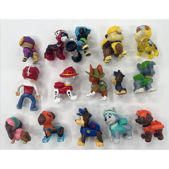 Paw Patrol Pups Dogs Figures Lot of 15 Mini Chase Marshall Ryder Mini - Picture 8 of 11